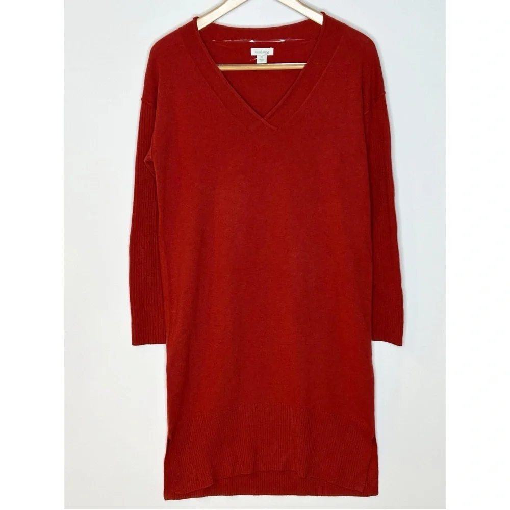 NWT Sundance Tillie Cashmere Long Sleeve Sweater Dress Small Red - Picture 2 of 12